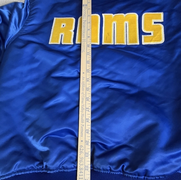 Vintage Starter NFL Los Angeles Rams Button Up Satin Jacket Size Men's Medium M - Picture 11 of 16